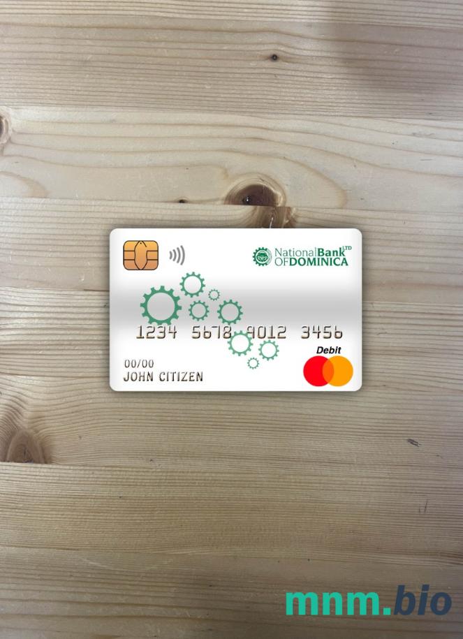 Dominica National bank of dominica bank master obciążyć card wygląd fotograficzny skan PSD + zdjęcie